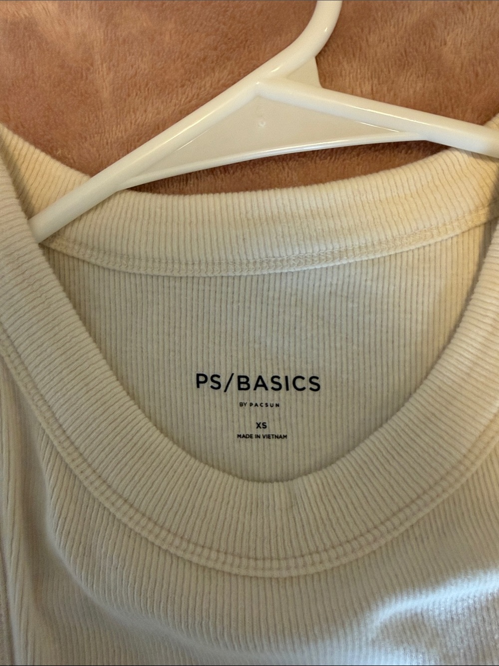 PacSun PS/Basics Ribbed Cream Crop Tank - Picture 2 of 3